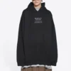 Balenciaga FW21 Herren-Hoodie, boxy, locker, langärmelig, schwarz 651799TJV910107