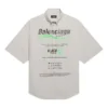 Balenciaga Herren-Baumwollhemd mit lockeren Ärmeln und kurzen Ärmeln, grau 664627TKM102967