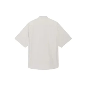 Balenciaga Herren-Baumwollhemd mit lockeren Ärmeln und kurzen Ärmeln, grau 664627TKM102967