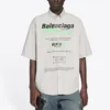 Balenciaga Herren-Baumwollhemd mit lockeren Ärmeln und kurzen Ärmeln, grau 664627TKM102967
