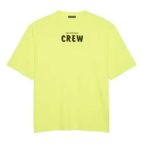 Balenciaga Herren-Crew-Shirt mit Alphabet-Print, kurzärmelig, fluoreszierendes Grün 620969TIVG97072