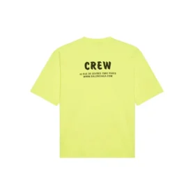 Balenciaga Herren-Crew-Shirt mit Alphabet-Print, kurzärmelig, fluoreszierendes Grün 620969TIVG97072