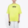 Balenciaga Herren-Crew-Shirt mit Alphabet-Print, kurzärmelig, fluoreszierendes Grün 620969TIVG97072