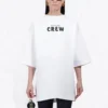 Balenciaga Herren-Crew-Shirt mit Aufdruck, kurzärmelig, weiss 620941TIV749040