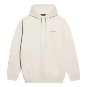 Balenciaga Herren-Fleece mit langen Ärmeln, cremweiss 600583TJVA89055