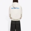 Balenciaga Herren-Fleece mit langen Ärmeln, cremweiss 600583TJVA89055