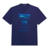 Balenciaga Herren FW21, chemisch zu reinigen, Alphabet-Print, Retro-Strick, kurzärmelig, marineblau 651795TKVF83866