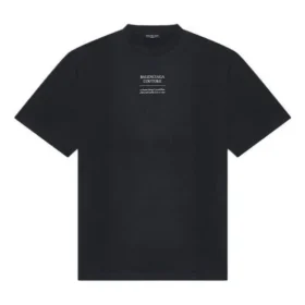 Balenciaga Herren FW21 Couture Alphabet Rundhals-T-Shirt mit kurzen Ärmeln, schwarz 651795TJV901070