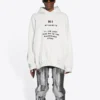 Balenciaga Herren FW21 «Hi My Name Is» mit Alphabet-Muster, langärmelig, weiss 651799TKVF29081