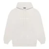 Balenciaga Herren FW21 Kapuzenpullover mit Logo-Alphabet-Aufdruck, langärmelig, cremeweiss 570811TIV552970