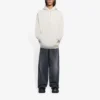 Balenciaga Herren FW21 Kapuzenpullover mit Logo-Alphabet-Aufdruck, langärmelig, cremeweiss 570811TIV552970