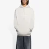 Balenciaga Herren FW21 Kapuzenpullover mit Logo-Alphabet-Aufdruck, langärmelig, cremeweiss 570811TIV552970