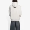 Balenciaga Herren FW21 Kapuzenpullover mit Logo-Alphabet-Aufdruck, langärmelig, cremeweiss 570811TIV552970