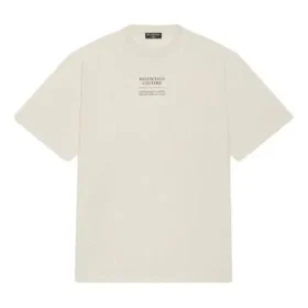 Balenciaga Herren FW21 Kurzarm-T-Shirt mit Alphabet-Print, beige, 651795TJV909054