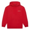 Balenciaga Herren FW21, locker sitzendes Langarm-Hoodie mit Logo, rot, 600583TIV846540