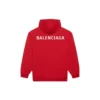 Balenciaga Herren FW21, locker sitzendes Langarm-Hoodie mit Logo, rot, 600583TIV846540