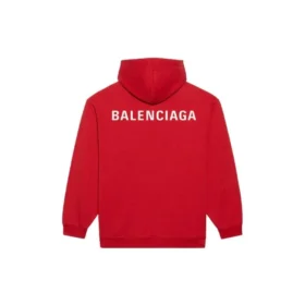 Balenciaga Herren FW21, locker sitzendes Langarm-Hoodie mit Logo, rot, 600583TIV846540
