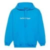 Balenciaga Herren FW21 Logo-Kapuzenpullover mit langen Ärmeln, blau 570811TIV557560