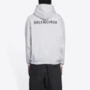 Balenciaga Herren FW21 Logo-Print Langarm-T-Shirt Grau 600583TIV841167