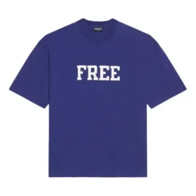 Balenciaga Herren FW21 Retro-Strick-T-Shirt mit kurzen Ärmeln, marineblau 612966TKVD33967