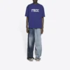 Balenciaga Herren FW21 Retro-Strick-T-Shirt mit kurzen Ärmeln, marineblau 612966TKVD33967