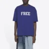 Balenciaga Herren FW21 Retro-Strick-T-Shirt mit kurzen Ärmeln, marineblau 612966TKVD33967