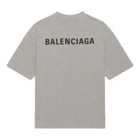 Balenciaga Herren FW21 Retro-T-Shirt mit Logo-Aufdruck, kurzärmelig, grau 612966TIVG51167
