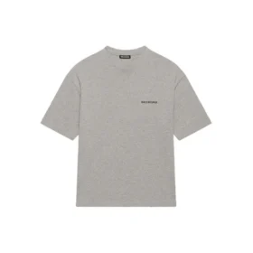 Balenciaga Herren FW21 Retro-T-Shirt mit Logo-Aufdruck, kurzärmelig, grau 612966TIVG51167