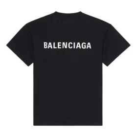 Balenciaga Herren FW21 Retro-T-Shirt mit Logo-Aufdruck, kurzärmelig, schwarz 612966TIVG51070