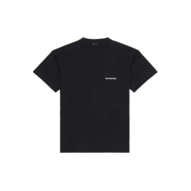 Balenciaga Herren FW21 Retro-T-Shirt mit Logo-Aufdruck, kurzärmelig, schwarz 612966TIVG51070