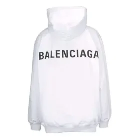 Balenciaga Herren-Hoodie mit «Back Alphabet»-Aufdruck, langärmelig, weiss 556113TAV379000