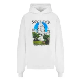 Balenciaga Herren-Hoodie mit Landschaftsmuster, locker geschnitten, weiss 641679TJVH99000