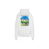 Balenciaga Herren-Hoodie mit Landschaftsmuster, locker geschnitten, weiss 641679TJVH99000