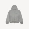 Balenciaga Herren-Hoodie mit Reissverschluss und «Balenciaga Back»-Motiv in regulärer Passform in Balenciaga-Grau