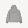 Balenciaga Herren-Hoodie mit Reissverschluss und «Balenciaga Back»-Motiv in regulärer Passform in Balenciaga-Grau
