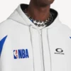 Balenciaga Herren | NBA-Kollaboration: Oversize-Hoodie mit Reissverschluss in Weiss/Mehrfarbig