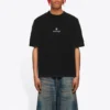 Balenciaga Herren-Pullover mit Alphabet-Print, kurzärmelig, schwarz 612966TJVD91034