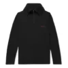 Balenciaga Herren-Pullover mit gesticktem Logo, halbem Reissverschluss und hohem Kragen, schwarz 486144TWK521000