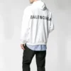 Balenciaga Herren-Pullover mit Logo auf dem Rücken, weiss, 556143TAV379000