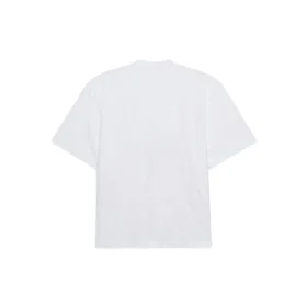 Balenciaga Herren-Pullover mit Rundhalsausschnitt, Kurzarm, weiss, mit Schriftzug 641614TJVI39040
