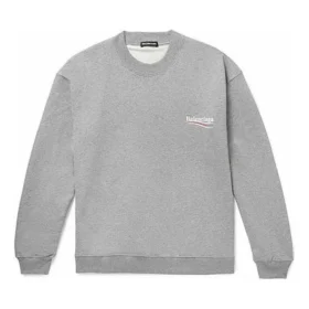 Balenciaga Herren-Pullover mit Rundhalsausschnitt und «Micro Mark»-Alphabetmuster, grau, 556147TBV141300