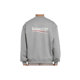 Balenciaga Herren-Pullover mit Rundhalsausschnitt und «Micro Mark»-Alphabetmuster, grau, 556147TBV141300