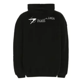 Balenciaga Herren SS21 Baumwolle, grosse Kapuze, Langarm, Schwarz 620973TKV871070