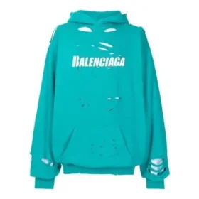 Balenciaga Herren SS21 Classic Alphabet Printing Hole Himmelblau 659403TKVB64661