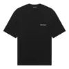 Balenciaga Herren SS21 einfarbiges T-Shirt mit Logo-Aufdruck, kurzärmelig, schwarz 612966TJV871070