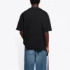 Balenciaga Herren SS21 einfarbiges T-Shirt mit Logo-Aufdruck, kurzärmelig, schwarz 612966TJV871070