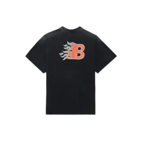Balenciaga Herren SS21 Flame Retro Kurzarm-T-Shirt Schwarz 656978TKV701076