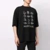 Balenciaga Herren SS21 Freizeit-T-Shirt mit Aufdruck, gross, kurzärmelig, schwarz 641614TJV801070