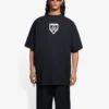 Balenciaga Herren SS21, gemustertes T-Shirt mit Rundhalsausschnitt und kurzen Ärmeln, schwarz, 651795TKV771070