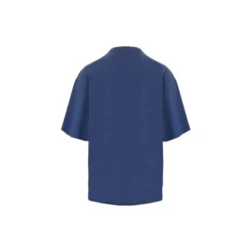 Balenciaga Herren SS21 Laufshirt mit Musterdruck und Logo, locker geschnitten, kurzärmelig, blau 641614TJVK64866